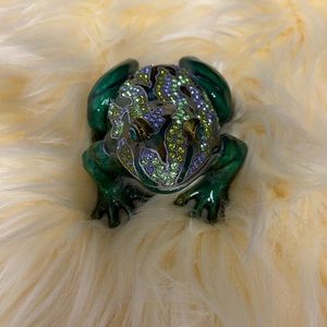 Small Jeweled Enamel Trinket Box Frog